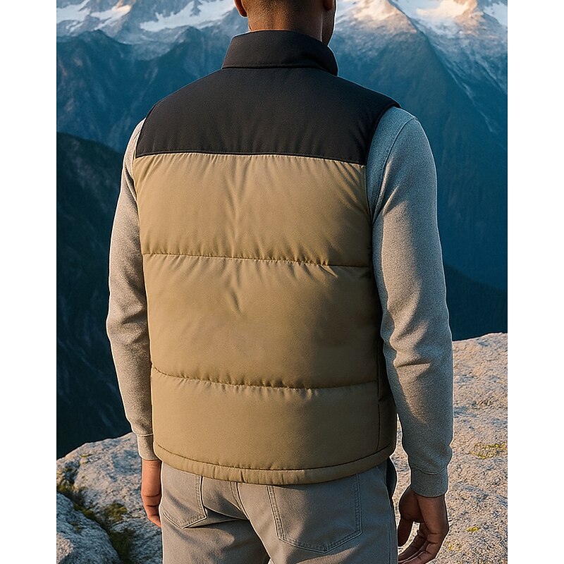 Men's Fleece Vest Sleeveless Vest Outdoor Thermal Warm Winter Full Zip Polyester Patchwork Black White Pink Hunting Fishing Climbing2