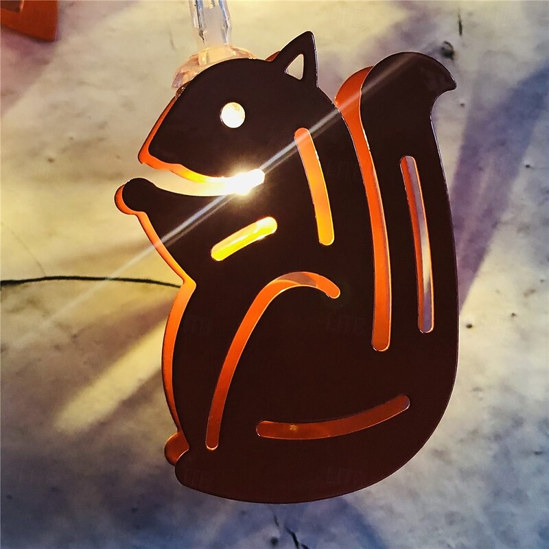 Pinecone Squirrel Hedgehog Maple Leaf Shaped Light String Bedroom Living Room Decorative Light Festival Party Decoration Atmosphere Light Battery Box Power Supply 1.5m String Lights 10 LEDs   1 set2