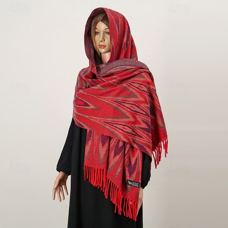 Women's Women's Shawls & Wraps Street Daily Date Blue Orange Scarf Print3