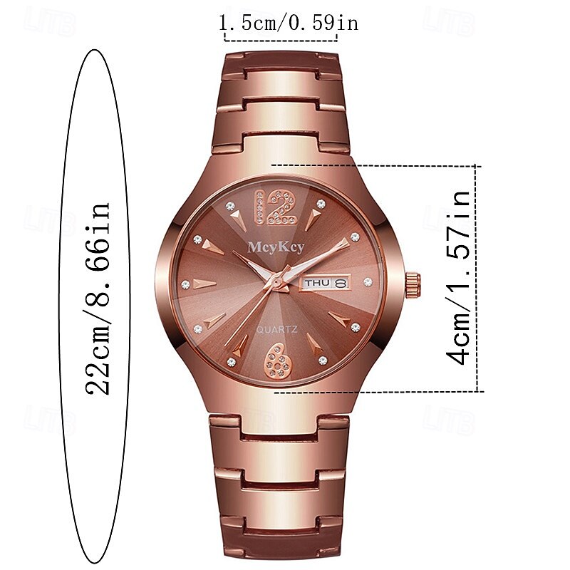 Women Men Quartz Watch Large Dial Sports Fashion Casual Calendar Date Waterproof Stainless Steel Strap Watch3