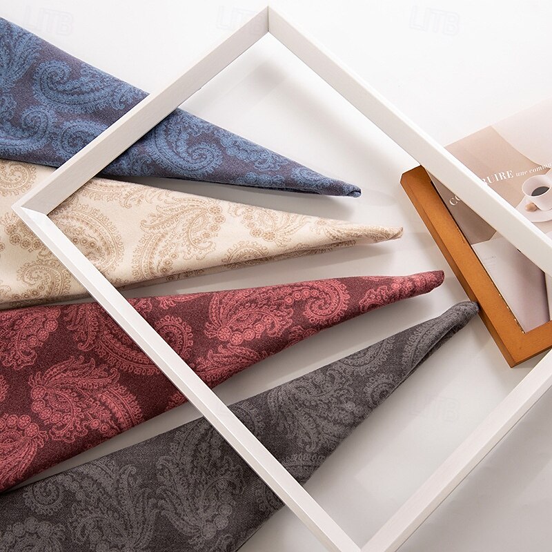 Women's Rectangle Scarf Street Daily Date Wine Beige Blue Scarf Print2