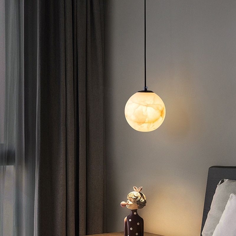 Artistic Marble Globe Pendant Light, Vintage Copper - Accent, 12cm Height, Warm White/White Light, G9, Adjustable Chain4