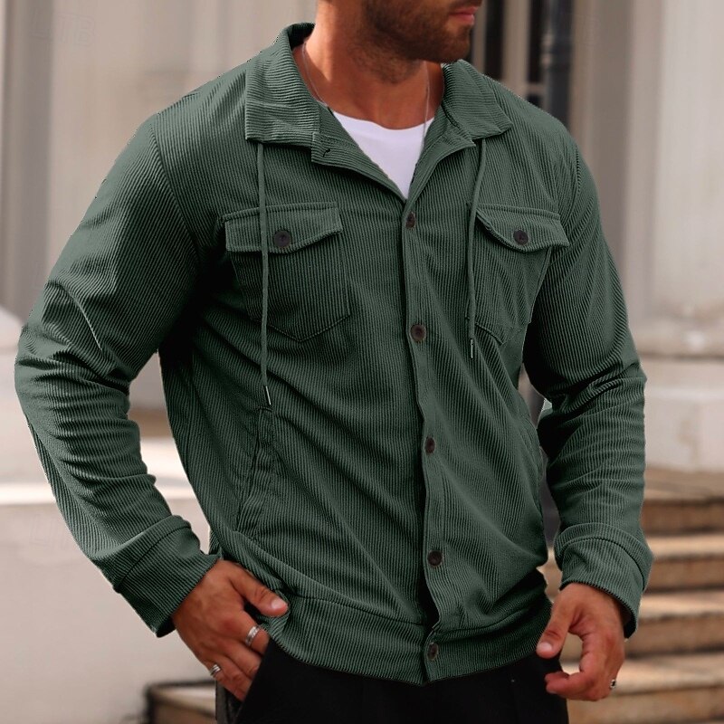 Men's Sweatshirt Black Dark Green Brown Khaki Gray Lapel Plain Pocket Front Pocket Sports & Outdoor Casual Daily Streetwear Cool Sportswear Fall Clothing Apparel Hoodies Sweatshirts4