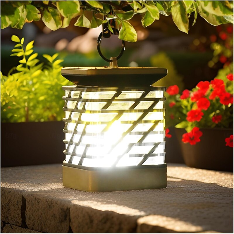 Solar Lantern Hanging Solar Pathway Lights Outdoor Waterproof Flickering Flameless LED Candle Lighting Solar Powered Lanterns Decorations for Tree Porch Yard Garde Patio - Main Image