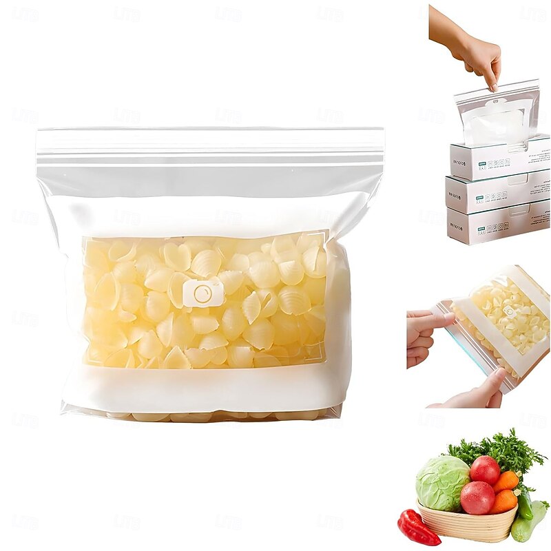 Food Grade Fresh-Keeping Bags Reusable Aluminum Foil Sealable Storage Bags Fresh-Keeping Produce Bag Roll for Fruits, Vegetables, Refrigerator, Kitchen & Supermarket Storage4