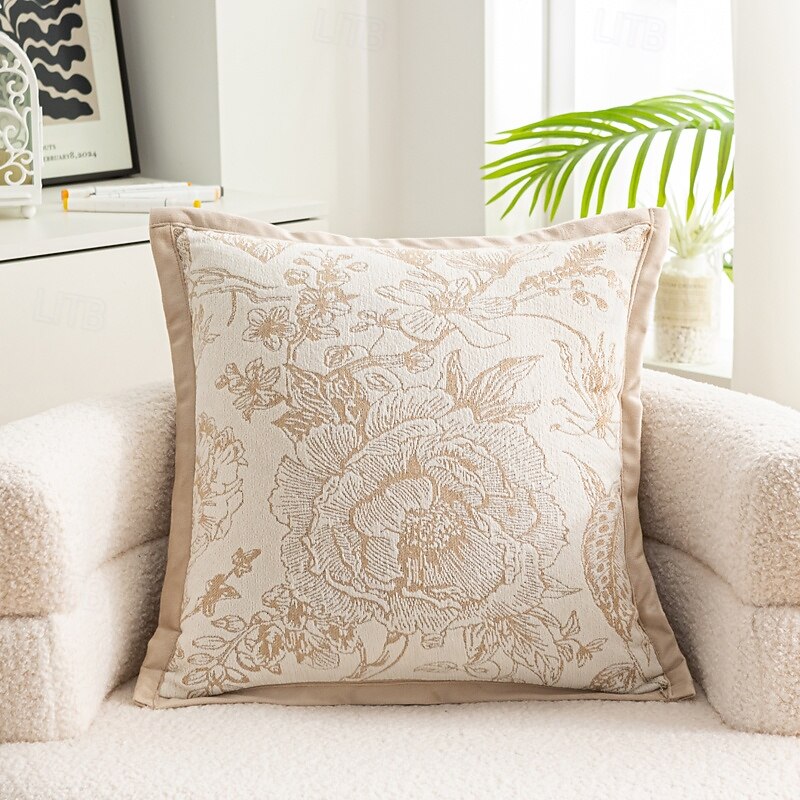 1 pcs Pillow Cover Grid Pattern Solid Colored Modern Casual Square Zipper Polyester Traditional Classic2