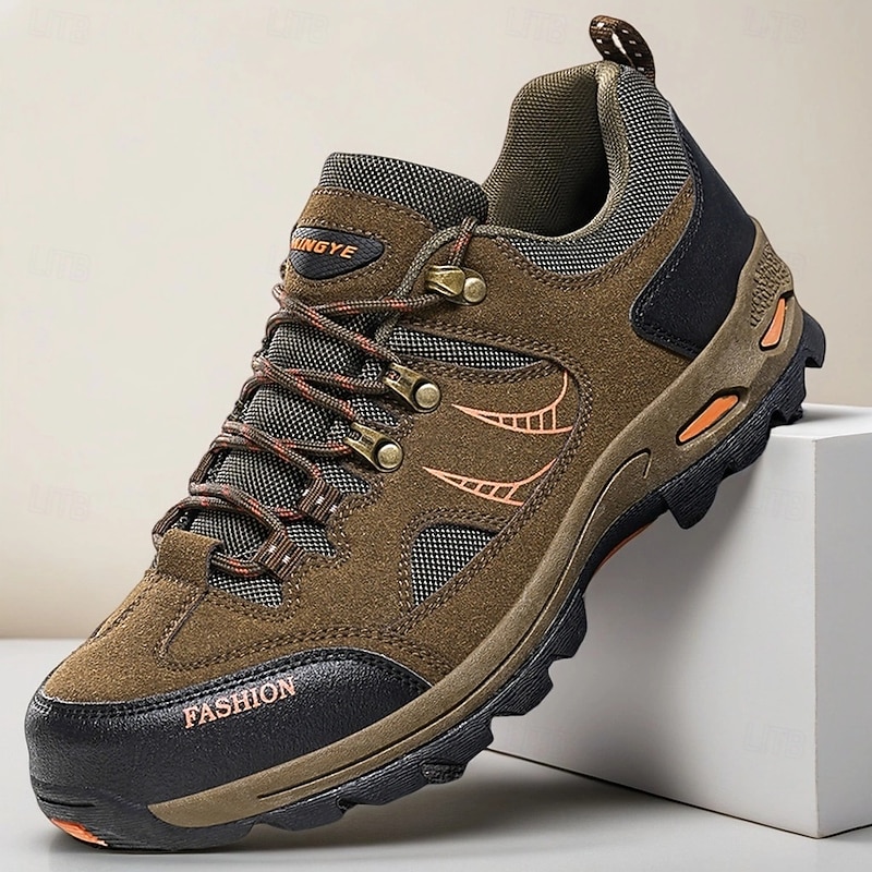 Men's Outdoor Hiking Shoes with Breathable Mesh, Non-Slip Trail Sneakers for Trekking, Camping & Adventure Travel