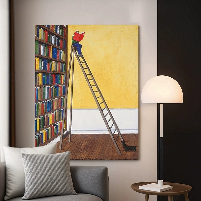 Handmade Oil Painting Canvas Wall Decoration Italian Minimalism Library Abstract for Home Decor Stretched Frame Hanging Painting/Rolled Frameless Unstretched Painting4