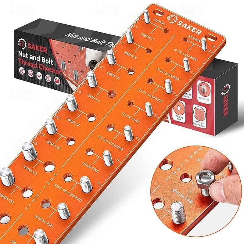 Nut and Bolt Thread Checker Precision Screw Nut Thread Gauge Tool Durable Measurement Ruler for Identifying Screw Sizes and Bolt Thread Pitch2