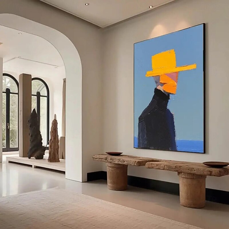 Handmade Oil Painting Canvas Wall Art Decoration Simple Abstract Figure Portrait for Home Decor Stretched Frame Hanging Painting/Rolled Frameless Unstretched Painting4