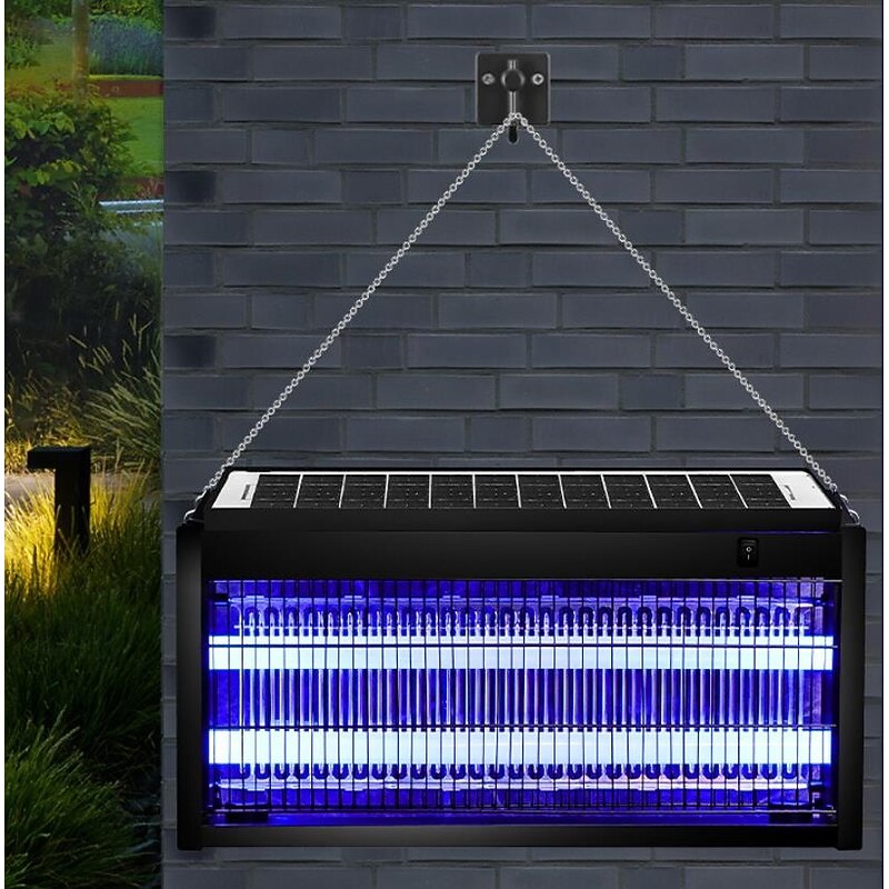 Solar Bug Zapper Outdoor, Mosquito Zapper Waterproof Electric Fly Zapper Rechargeable Mosquito Killer Lamp with 15W Solar Panel, Cordless Fly Trap for Backyard, Patio, Garden, RV, Camping2