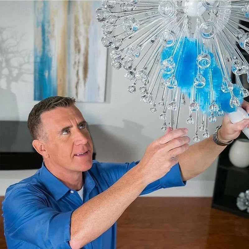 Hurricane Spinning Duster with 2 Brushes to Exchange 360 Degree Electric Dusting Tool for Home Use Automatic Dust Remover Sweeper for Furniture and Hard-to-Reach Areas2