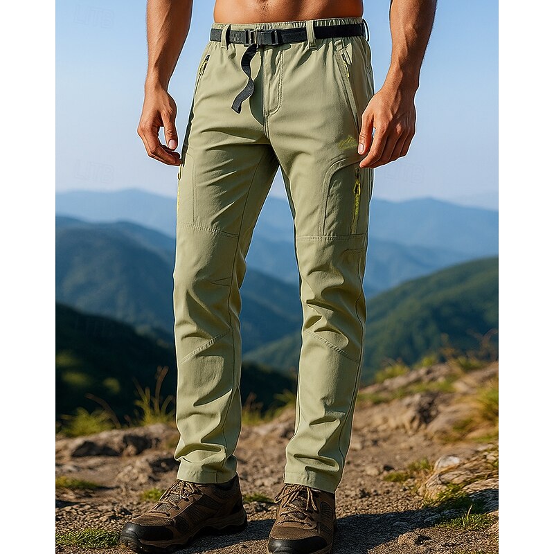 Men's Hiking Pants Trousers Hiking Trousers Hiking Rain Pants Outdoor Regular Fit Waterproof Windproof Lightweight Bottoms Pocket Black Army Green Camping / Hiking Running S M L XL XXL