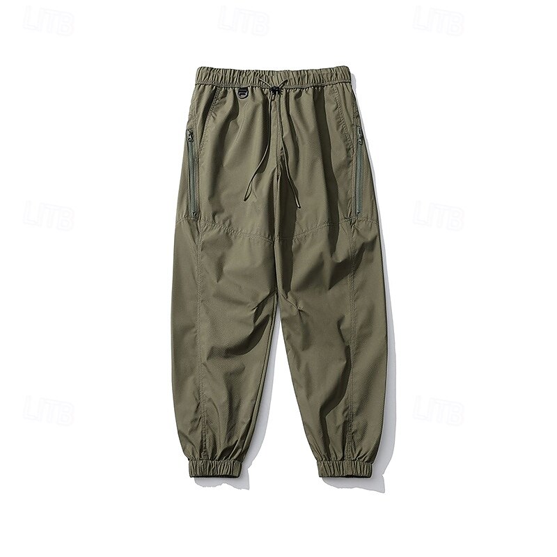 Men's Cargo Pants Hiking Pants Trousers Joggers Pants Hiking Rain Pants Winter Outdoor Regular Fit Waterproof Windproof Bottoms Drawstring Pocket Elastic Waist Dark Grey Black Camping / Hiking Running4