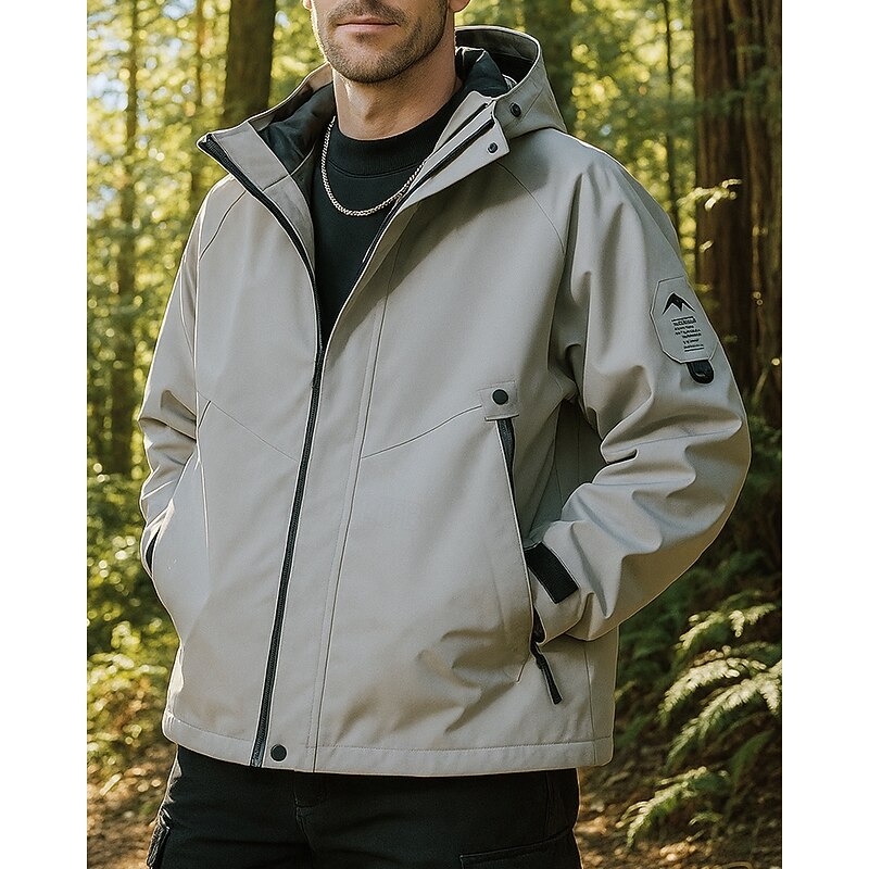 Men's Windbreaker Hiking Jacket Fleece Jacket Outdoor Thermal Waterproof Windproof Hiking Outfits Hiking Clothes Spring Autumn / Fall Top Camping / Hiking / Caving Running Black White Yellow4