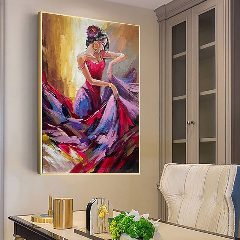 Handmade Oil Painting Canvas Wall Art Decoration Abstract Figure Dancing Girl for Home Decor Rolled Frameless Unstretched Painting4