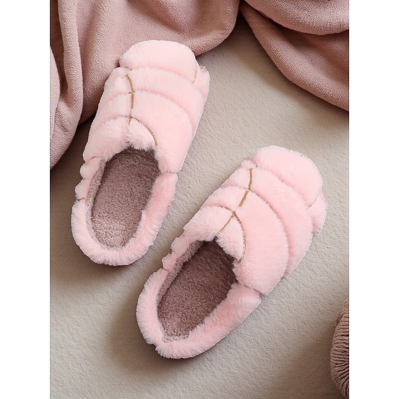 Women's Soft Faux Fur Slip-On House Slippers – Warm Indoor Winter Slippers with Plush Lining, Ideal for Home and Bedroom Comfort4
