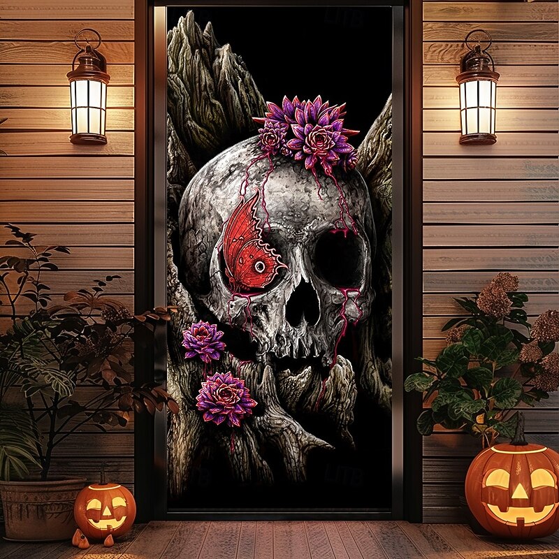 Halloween Door Covers A glance of evanescence by Sarah Richter Door Tapestry Door Curtain Decoration Backdrop Door Banner for Front Door Farmhouse Holiday Party Indoor Outdoor Decor Supplies2