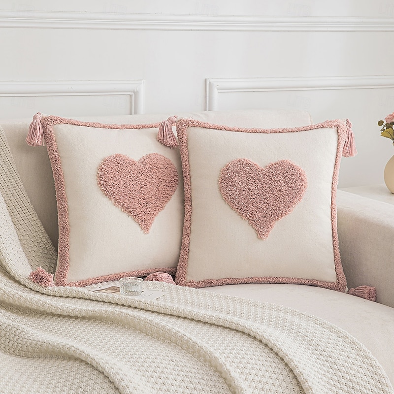 Embossed Decorative Pillowcase For Home Usage, Pink Princess Style Polyester Pillow Cover Suitable For All Seasons