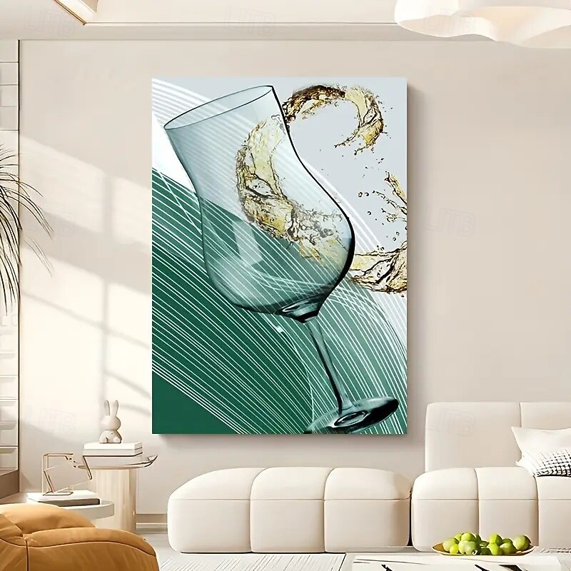 Modern Abstract Line Wine Glass Canvas Art Poster Frameless Wall Decoration For Living Room And Bedroom4