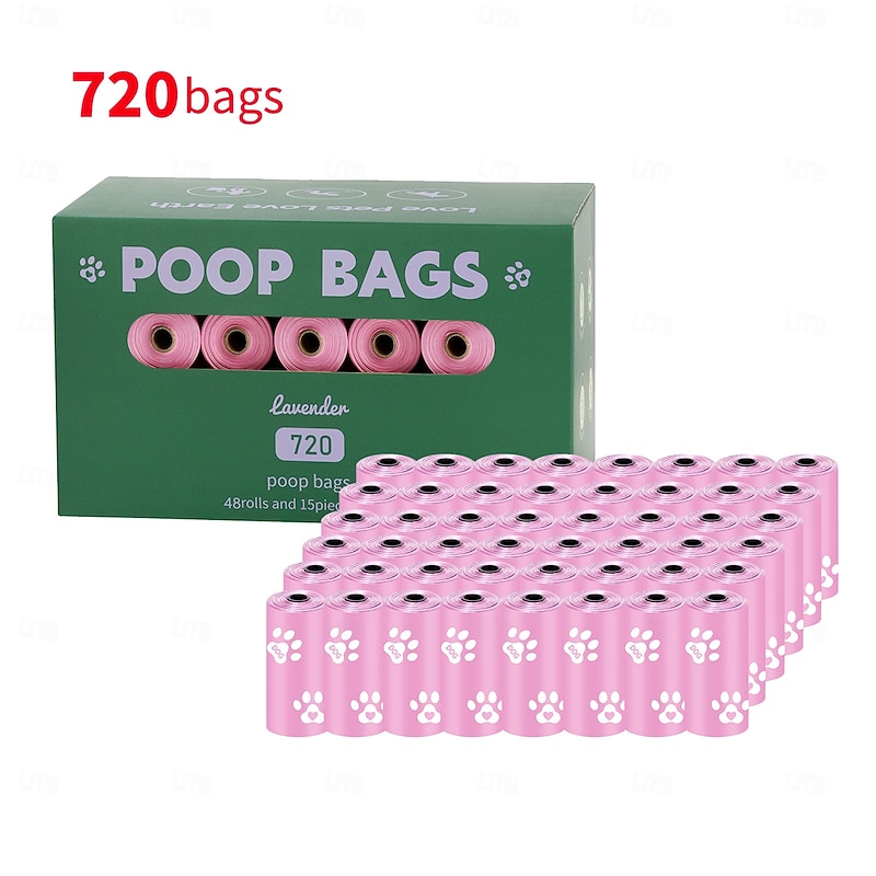 New Environmentally Friendly Recyclable Dog Poop Bag Portable Storage Bag With Hands-Free Clip Pet Waste Bag 48 Rolls2