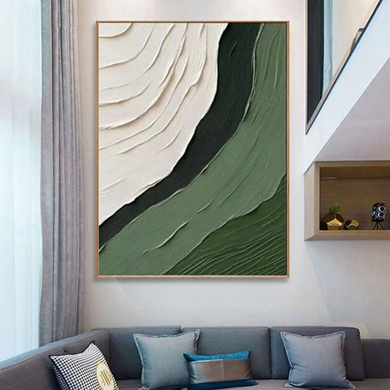 Handmade green abstract wave oil paintings Hand Painted wave ocean Oil Painting Wall Modern Abstract Green Canvas Painting Home Decoration Decor  Canvas Painting