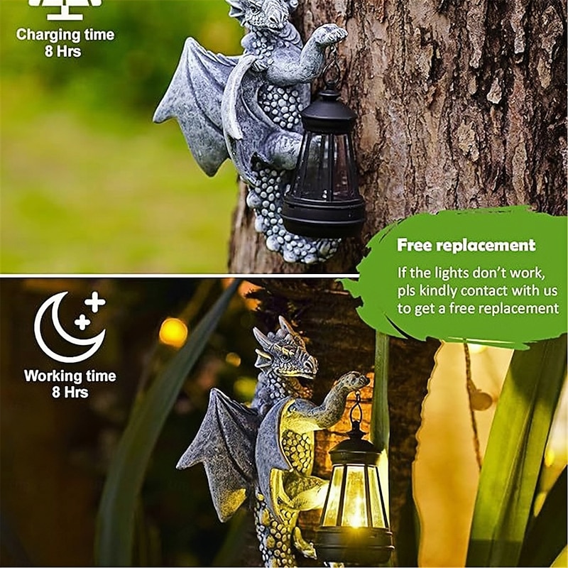 Solar Lanterns Dinosaur Lights Sloth Lights Squirrel Lights Outdoor Courtyard Decorations Garden Animal Lanterns Wall Mounted Night Lights  1PC2