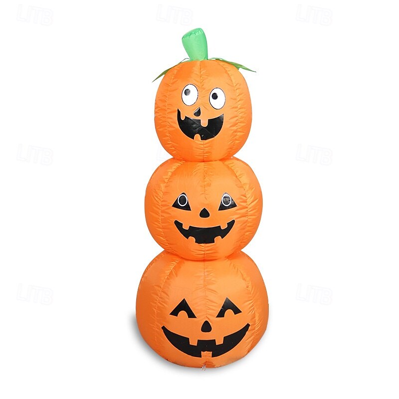 1pc, Halloween Inflatable 3 Stacked Pumpkins with Built-in Lights Blow Up Inflatables, Scene Decor, Room Decor, Home Decor, Holiday Party Decor, Halloween Decor4