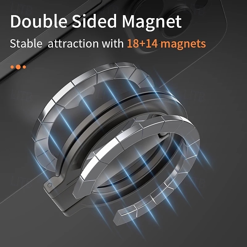 Mobile Phone Strong Magnetic Holder for Magsafe 360 Degree Rotation Double Sided Magnet Stand Foldable Bracket for iPhone Xiaomi2