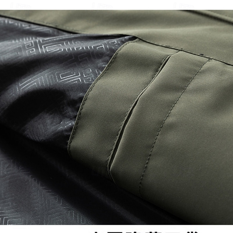 Men's Sport Coat Raincoat Hiking Jacket Outdoor Casual Waterproof Windbreaker Zipper Pocket Spring &  Fall Solid Color Fashion Streetwear Hooded Regular Black White Yellow Green Jacket3