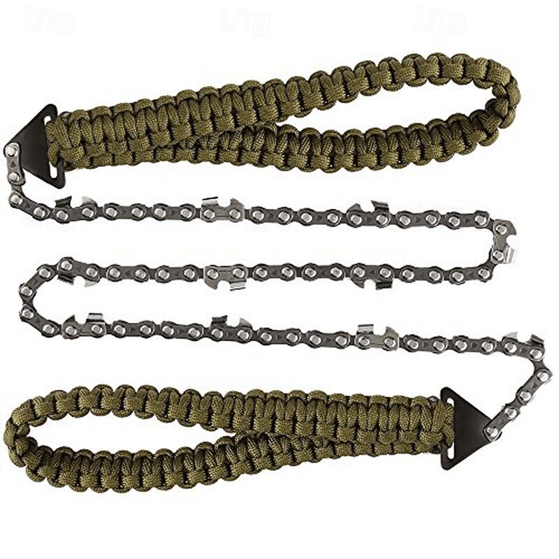 Ultra-Sharp Pocket Chain Saw  Lightweight Portable Survival Gear for Camping & Emergency Use  Stainless Steel Blade Waterproof Storage Bag Included Paracord Handle2
