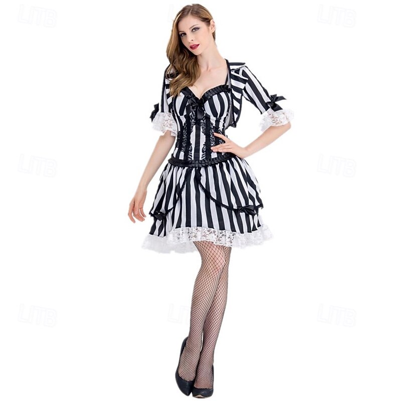 Beetlejuice Zombies Dress Fancy Dress Horror Sexy Costume Movie Cosplay for Women's Adults Halloween Carnival Performance Party3