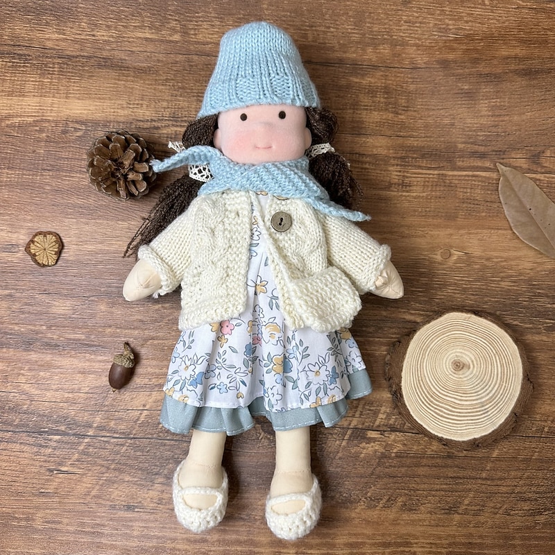 Cotton Body Waldorf Doll Doll Artist Handmade Mini Dress-Up Doll DIY Halloween Gift Box Packaging Blessing for Christmas Gifts