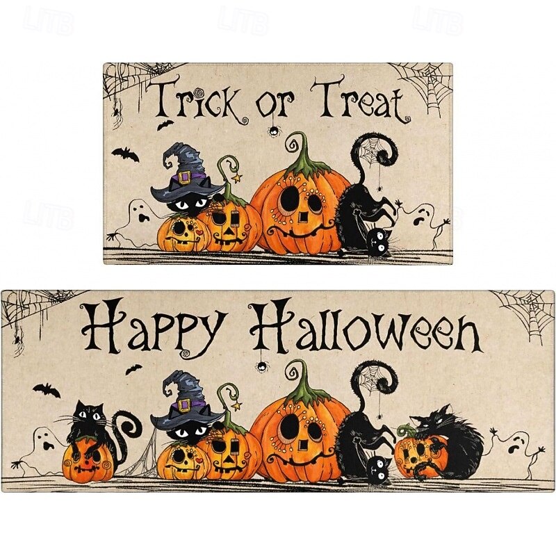 2pcs Halloween Kitchen Rugs and Mats Non-Slip Anti-Fatigue Kitchen Rug Set for Entryway ,Kitchen and Laundry3