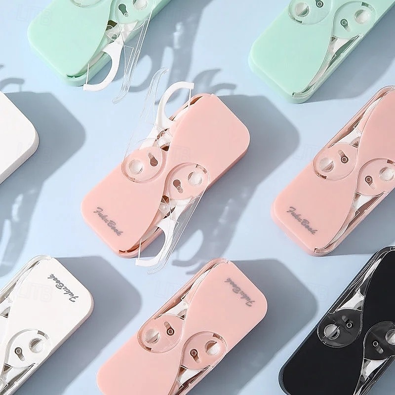 Portable Floss Dispenser Compact Dual-Opening Toothpick Holder Travel Dental Floss Storage Box Mini Disposable Floss Picks Case for Purse Pocket Office Car Use