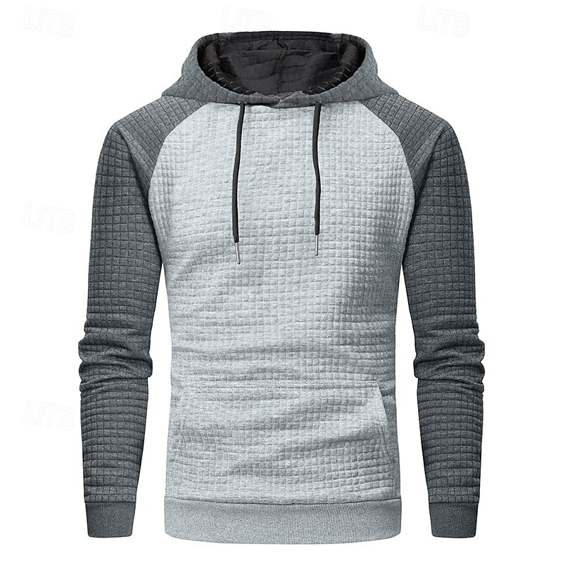 Men's Hoodie Apricot Black Wine Light Grey Dark Gray Hooded Plain Patchwork Sports & Outdoor Casual Daily Streetwear Cool Designer Spring &  Fall Clothing Apparel Hoodies Sweatshirts4