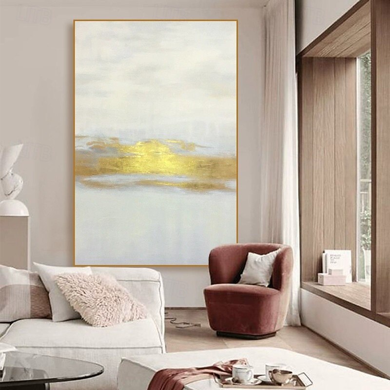 Handmade Oil Painting Canvas Wall Art Decoration Modern Abstract Golden for Living Room Home Decor Rolled Frameless Unstretched Painting4