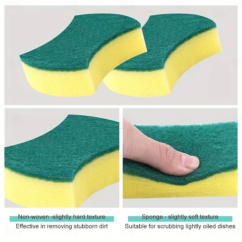 50pcs  Cleaning Sponges, Multi-Functional Double-Sided Durable Non-Scratch Scrub Pads for Home Cleaning, Dishwashing, and Premium Kitchen Use, Highly Absorbent Essential Cleaning Tool3