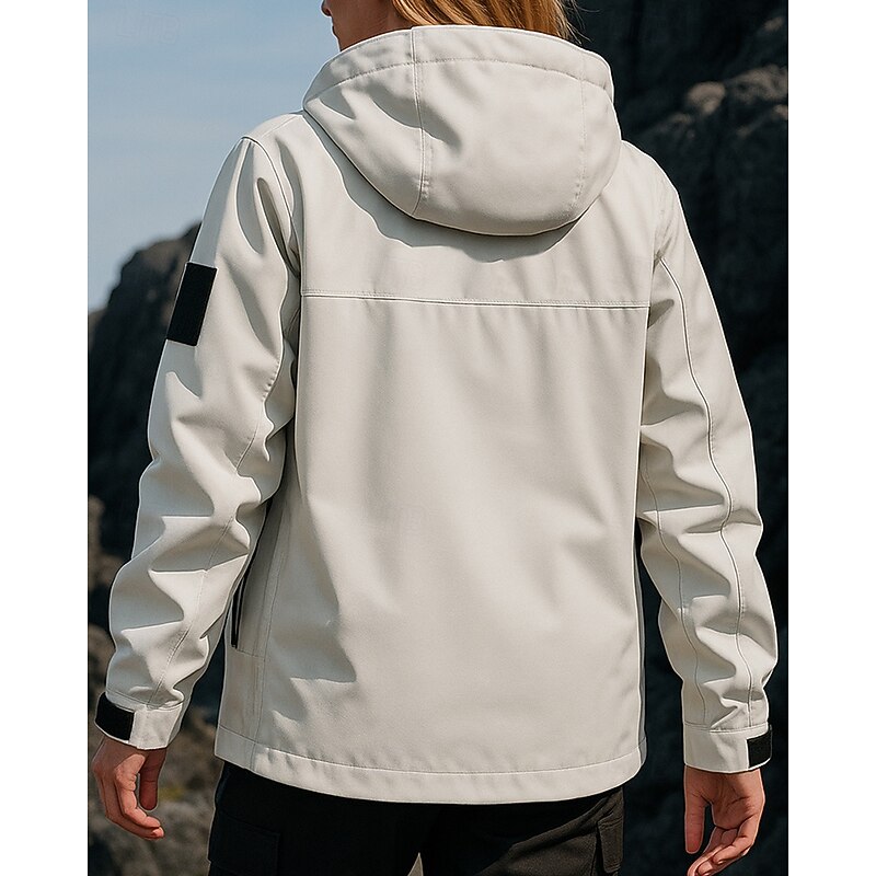 Women's Windbreaker Softshell Jacket Hiking Jacket Outdoor Waterproof Windproof Hiking Outfits Hiking Clothes Spring Autumn / Fall Top Camping / Hiking / Caving Running Solid Color White2