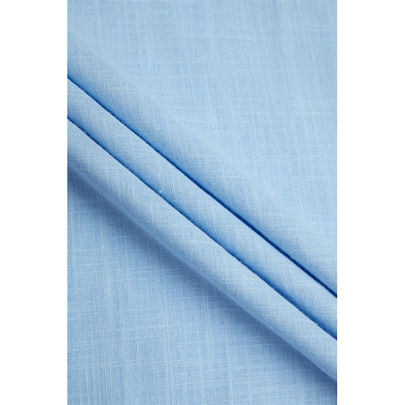 Men's Linen Shirt Popover Shirt Summer Shirt Beach Wear Casual Shirt Band Collar Shirt Plain Vacation Casual Orange+blue Pink+Navy Blue White+Black Pink+Blue Long Sleeve Collar Summer Spring Clothing2