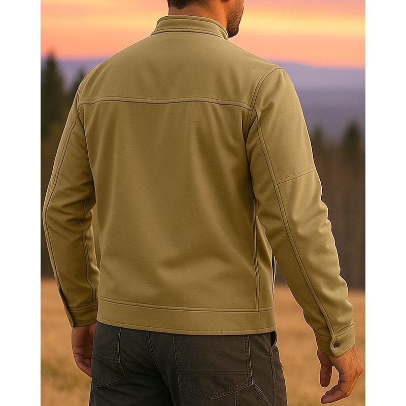 Men's Hiking Jacket Outdoor Waterproof Windproof Quick Dry Breathable Hiking Outfits Hiking Clothes Spring Autumn / Fall Jacket Hunting Fishing Climbing Solid Color Black Green Khaki2