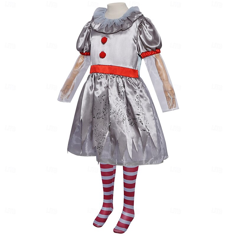 Clown Pennywise Halloween Costume Halloween Group Couples Costumes It Horror Scary Costume Kid's Adults' Men's Women's Boys' Halloween Carnival Performance Party Easy Halloween Costumes Dress Up3