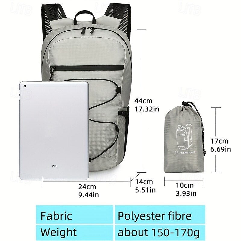 Ultra-Lightweight Foldable Backpack - Portable Adjustable Strap Zipper Closure Durable Polyester Lining Ideal for Hiking Cycling Commuting and Fitness Commuting Backpack  Adjustable Strap Bag3