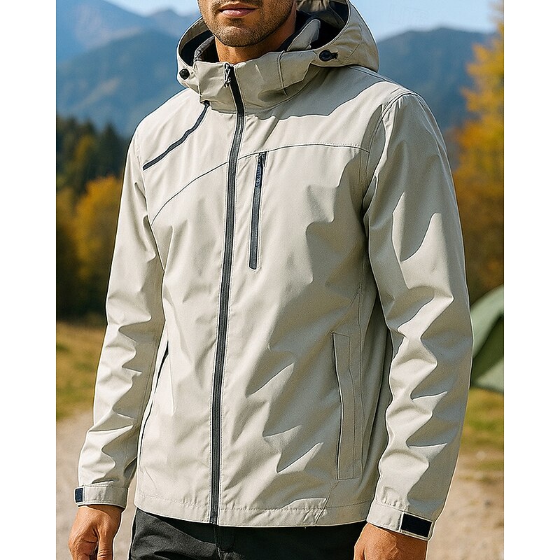 Men's Windbreaker Softshell Jacket Hiking Jacket Outdoor Waterproof Windproof Hiking Outfits Hiking Clothes Spring Autumn / Fall Top Camping / Hiking / Caving Running Dark Grey Black White3