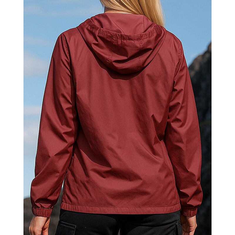 Women's Softshell Jacket Hiking Jacket Hardshell Jacket Outdoor Waterproof Windproof Hiking Outfits Hiking Clothes Spring Autumn / Fall Top Camping / Hiking / Caving Running Solid Color Black Red Blue2