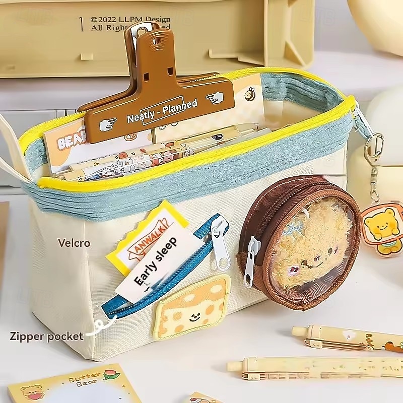 High Appearance And Large Capacity Stationery Box For Middle And High School Female Students Cute Pencil Stationery Bag4