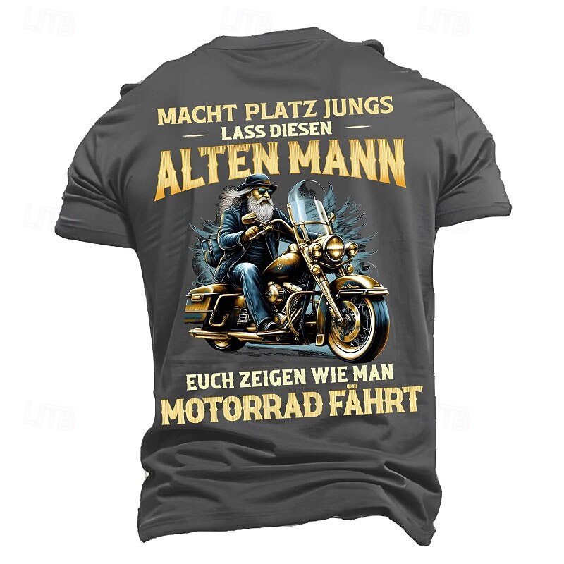 Men's Funny Old Man Biker T-Shirt - Motorcycle Riding Graphic Tee - "Make Way, Boys" Hobby Lifestyle Gift4