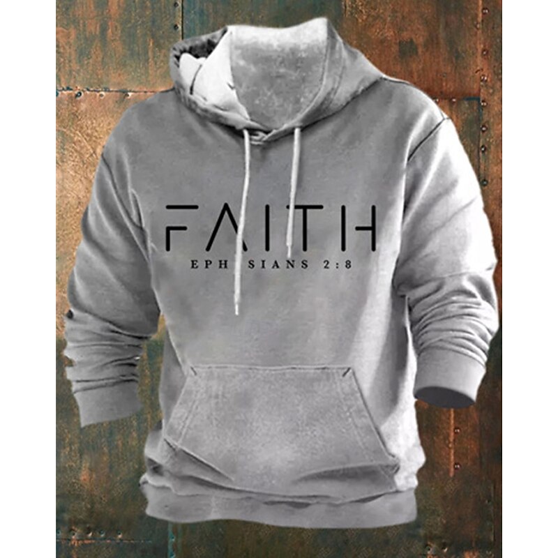 Men's Hoodie Black Gray Hooded Letter Pocket Print Sports & Outdoor Daily Holiday Polyester Streetwear Basic Casual Spring Autumn / Fall Clothing Apparel Hoodies Sweatshirts2