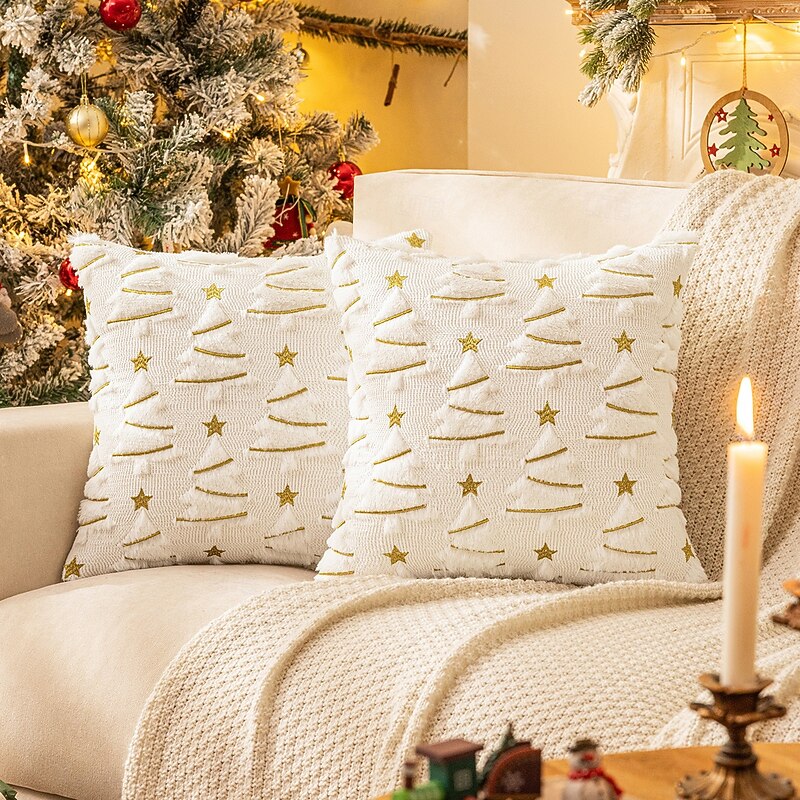1 Pc Christmas Toss Pillow Cover, Boho Casual Square Zipper Traditional Classic4
