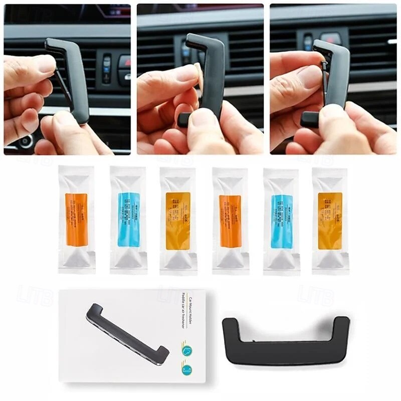 Car Vent Invisible Air Refresher Clip Solid Air Freshener Car Perfume Deodorizer Hidden Style Fragrance Freshens Air Eliminates Odors for Vehicle Use3